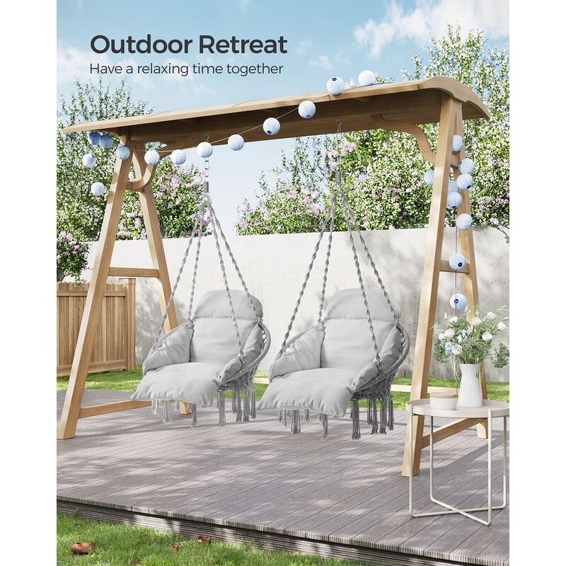 Hammock Chair with Plush Thick Cushion for Indoor or Outdoor Relaxation