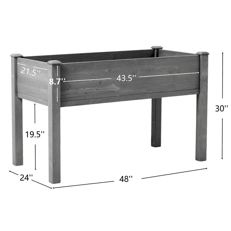 48x24x30 inch Raised Garden Bed with Legs, Elevated Wooden Planter Box for Outdoor Plants image number 4