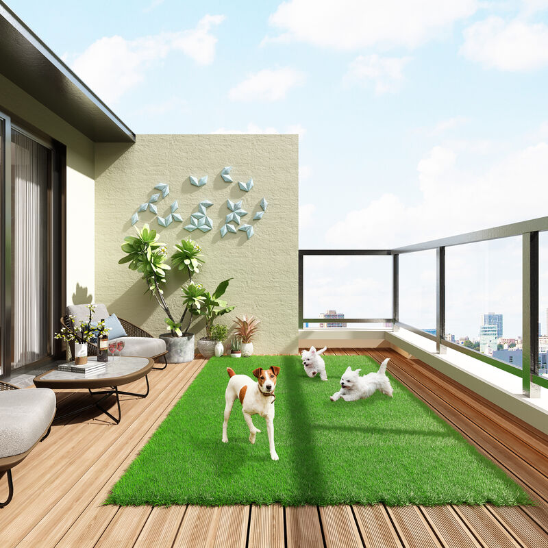 FUFU&GAGA Artificial Turf Grass Mat - 7-ft W x 10-ft L, Perfect for Garden and Patio,Light Green image number 3