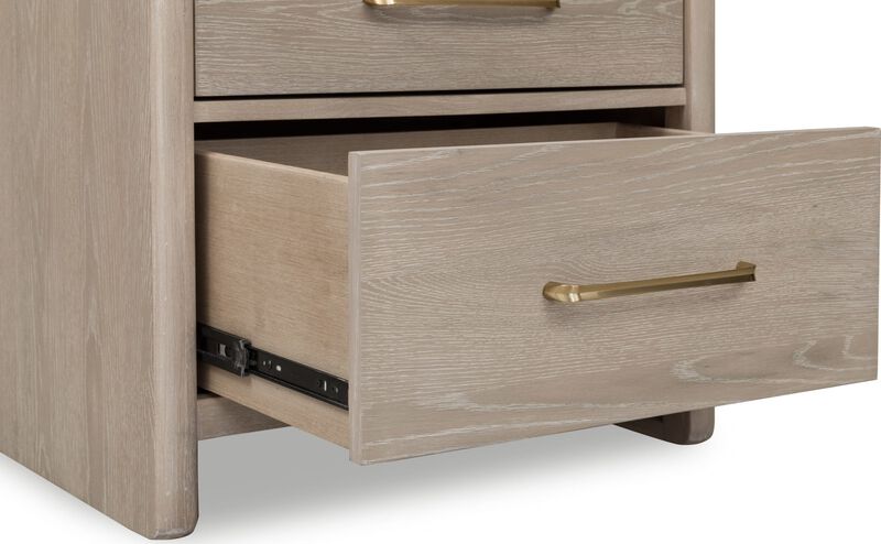 Gardenia 2 Drawer Oak Wood Nightstand in Chai image number 4