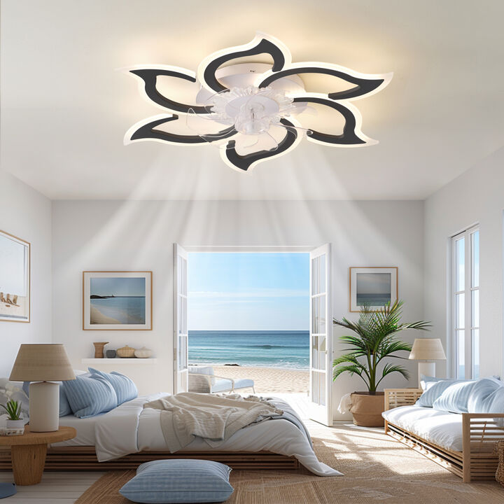 ELEMENT ACE Modern Ceiling Fan with Remote Control, 6 Speed Settings and Adjustable Lighting