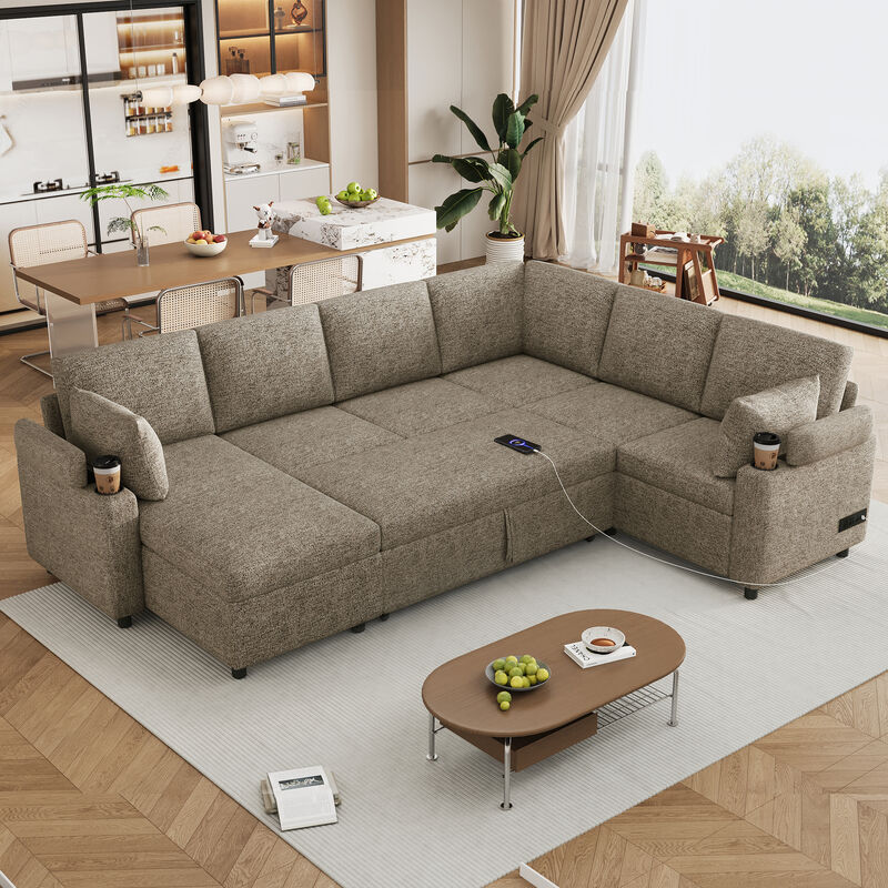 Merax U-Shaped Sectional Sofa Complete Specifications image number 2