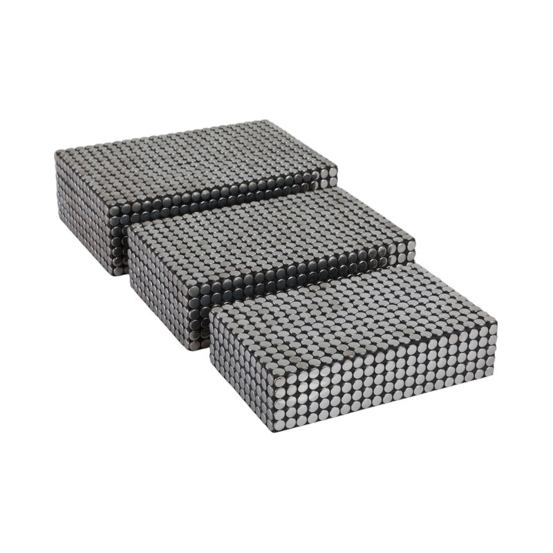 S/3 10/11/12" Studded Boxes, Black image number 2
