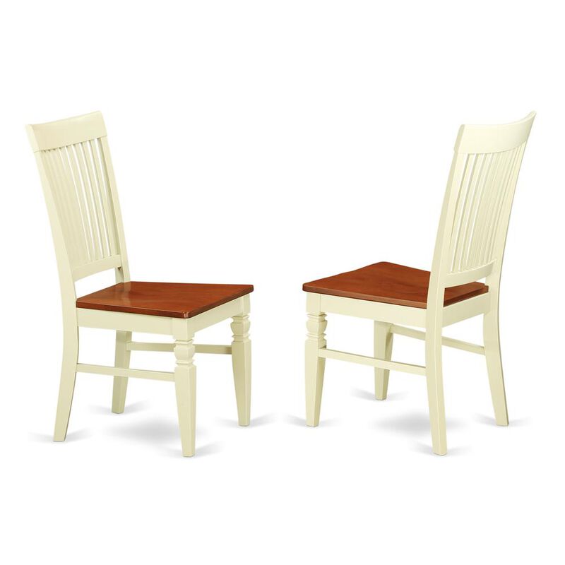Dining Chair Buttermilk & Cherry, WEC-BMK-W