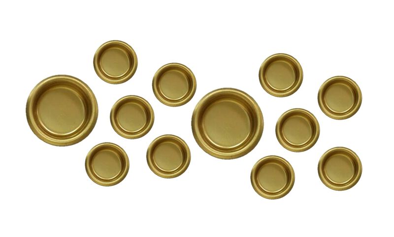 QCAA Solid Brass Finger Pull, 3/4"", Polish Brass, 12 Pack