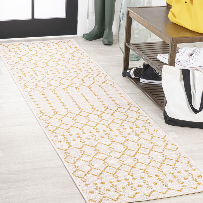 Ourika Moroccan Geometric Textured Weave Indoor/Outdoor Area Rug
