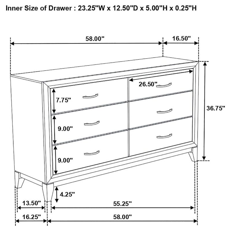 Coaster Co. of America Watson 6-drawer Dresser Grey Oak image number 1