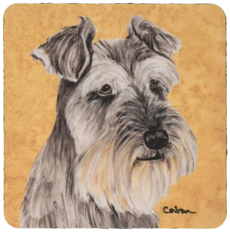 Caroline's Treasures SC9119FC Schnauzer Foam Coasters (Set of 4), 3.5 H x 3.5 W, Multicolor