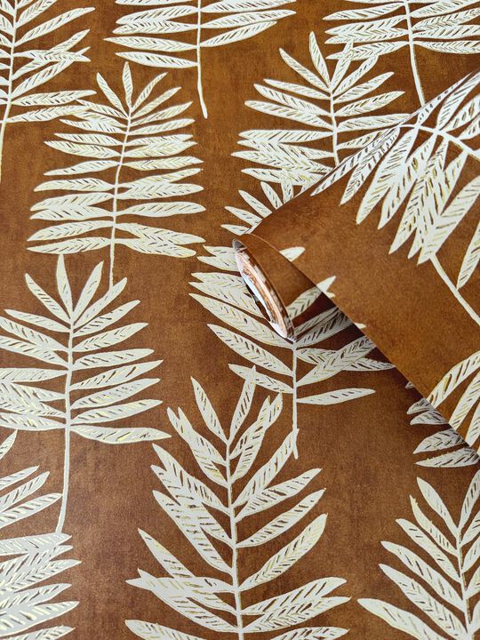 Zen Tumbling Leaf Orange Wallpaper DWP0365-06