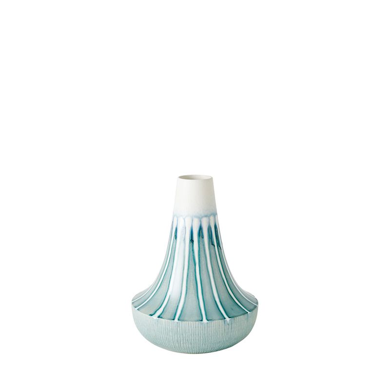 Striped Flair Urn Vase- Blue Small