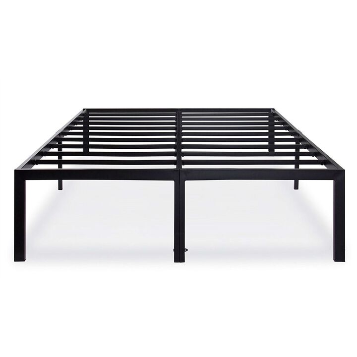 QuikFurn Queen size 18-inch High Rise Heavy Duty Metal Platform Bed Frame with Steel Slats