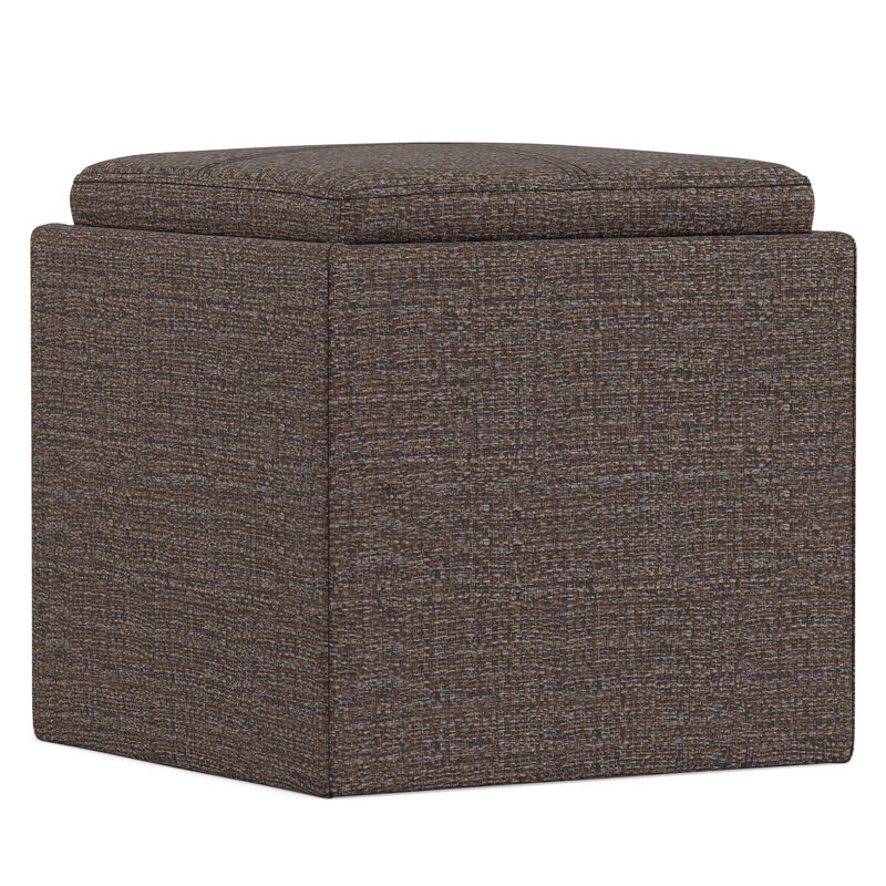 Simpli Home Rockwood Cube Storage Ottoman with Tray image number 6