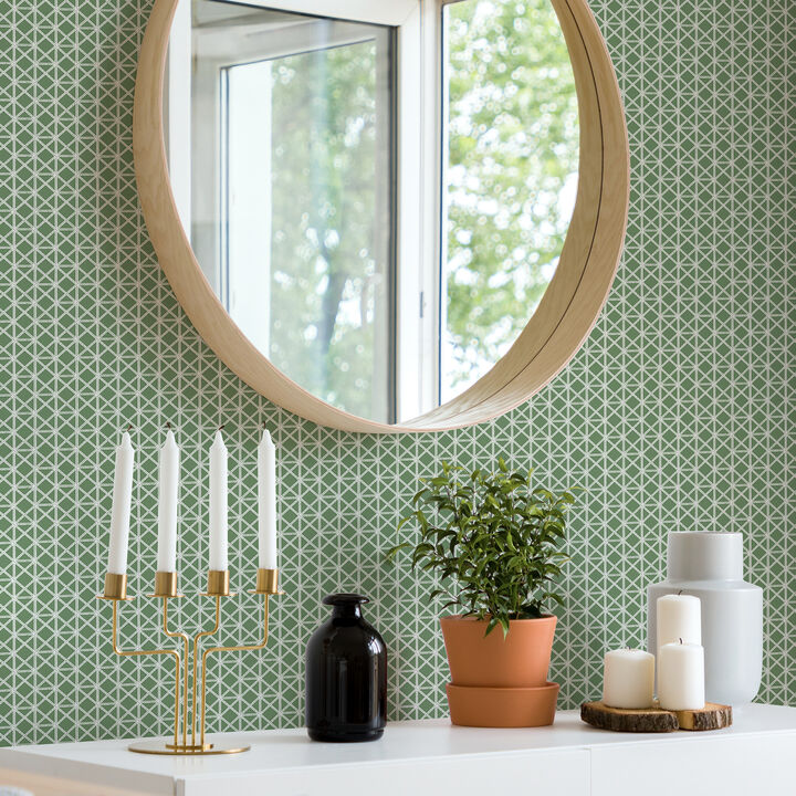 Lisbeth Green Geometric Lattice Wallpaper