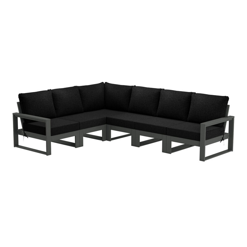 WestinTrends 6-Piece Outdoor L-Shaped Patio Corner Sectional Sofa Conversation Set