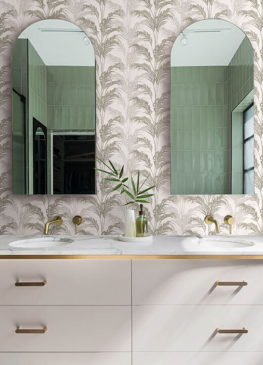 Rattan Silver Palm Wallpaper