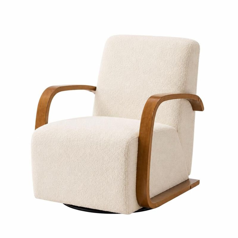 GOODSILO Swivel Accent Chair with Ergonomic Cushion, Curved Armrests, 360-Rotation for Living Room, Reading Nook, Home Office image number 0