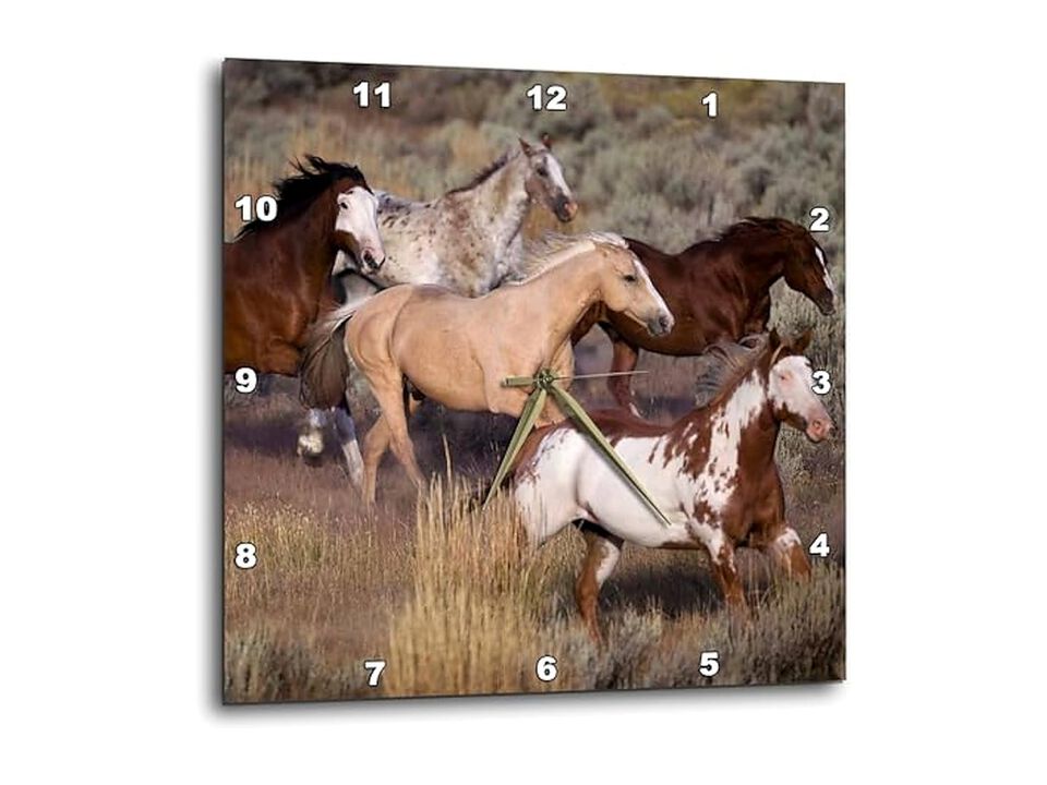 Oregon Seneca Ponderosa Ranch Horses Wall Clock 10 Inch Home Decor