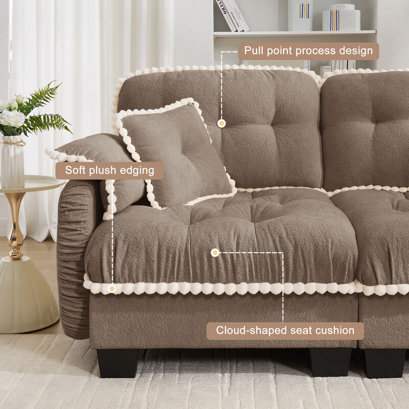 Ziworl Cloud U-Shaped Sofa with 4 Pillows image number 8