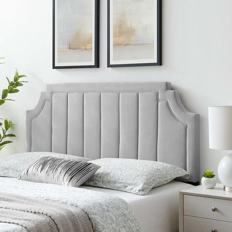 Alyona Channel Tufted Performance Velvet Full/Queen Headboard image number 7