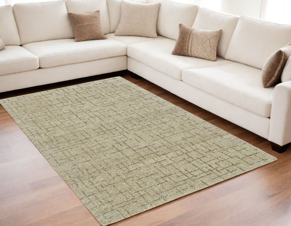 HomeRoots Wool Geometric Hand Tufted Area Rug