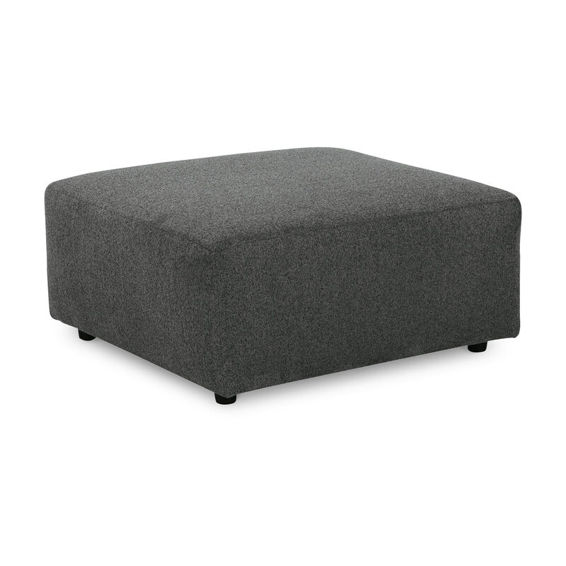 Felo Square Accent Ottoman, 39 Inch, Dark Gray Polyester Cushioned