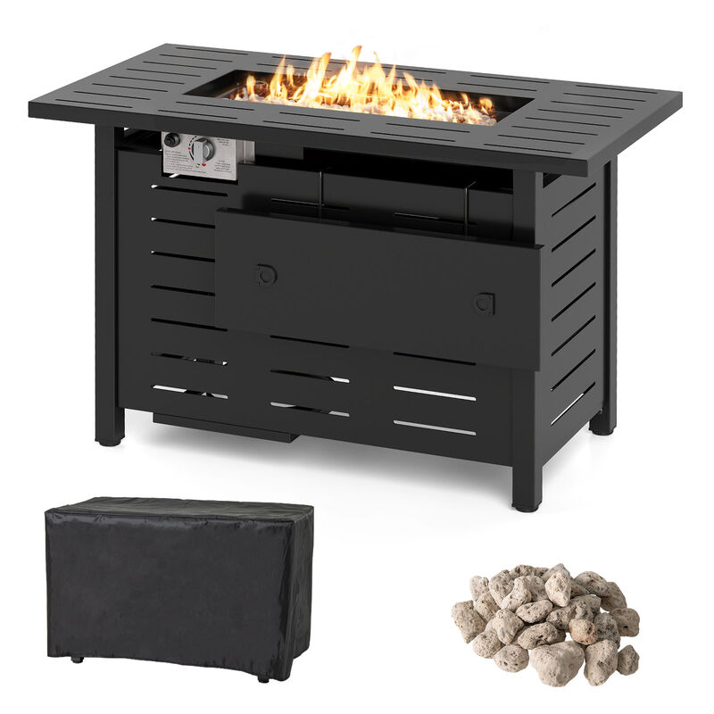 Rectangle Propane Gas Fire Table with Lava Rocks for Outdoor Use image number 0