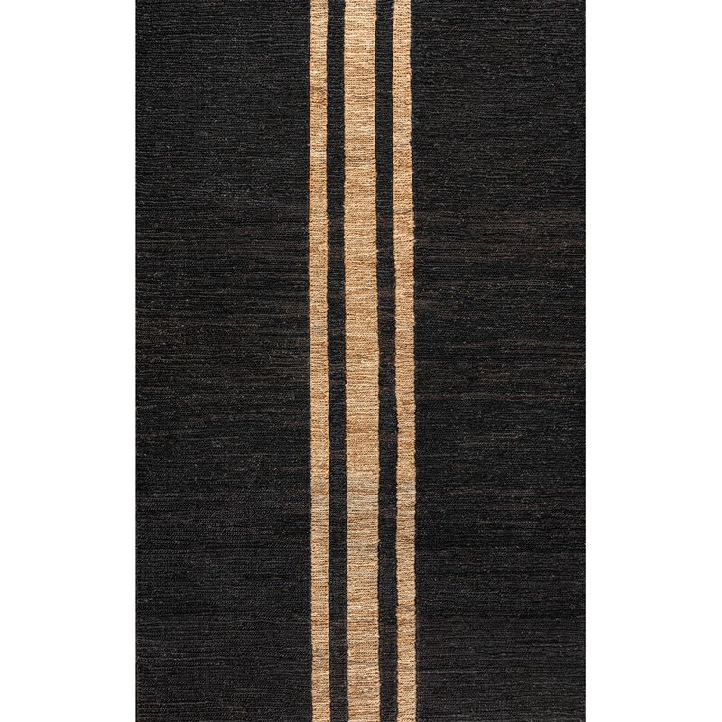 Olivier Rustic Farmhouse Wide Ticking Stripe Jute Area Rug