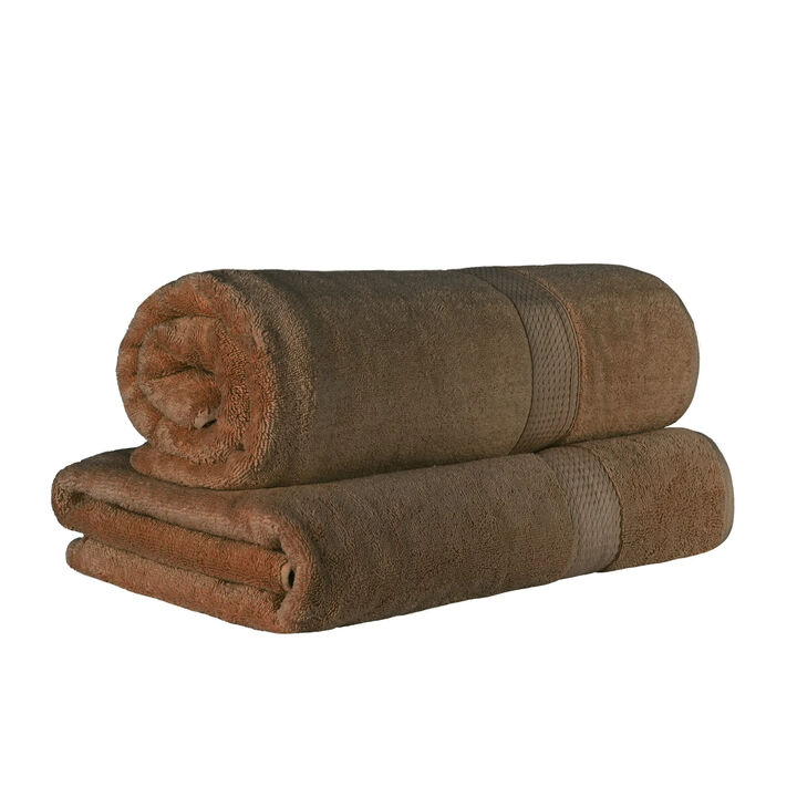 Egyptian Cotton Plush Bath Sheet Set of 2, Soft Absorbent Towels