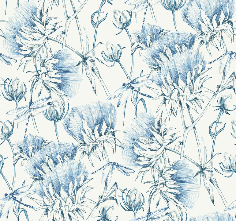 Mariell Blue Dragonfly Wallpaper