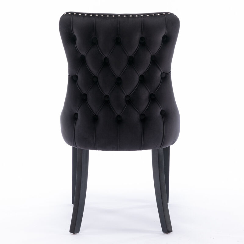 Streamdale Black Upholstered Dining Chairs, Set of 2 image number 7