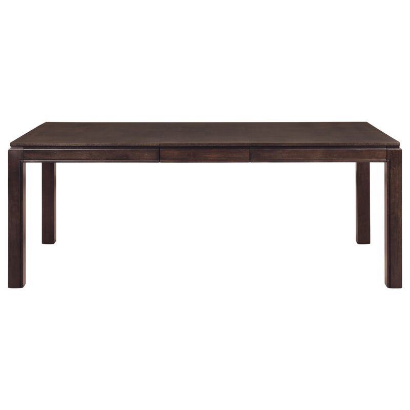 Contemporary Design Dark Brown Finish 1pc Dining Table with Separate Extension Leaf Wooden Dining Furniture