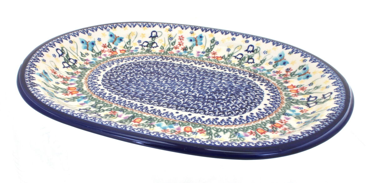 Blue Rose Polish Pottery Scarlett Large Oval Platter
