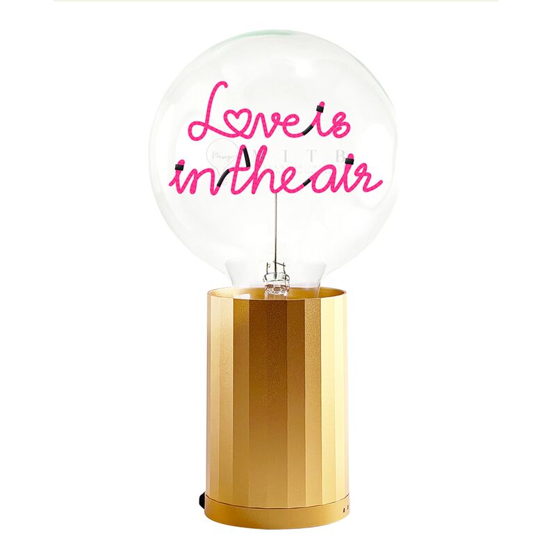 Bulb LOVE IS IN THE AIR Red with Base Table Lamp PORTABLE Rose Gold image number 0