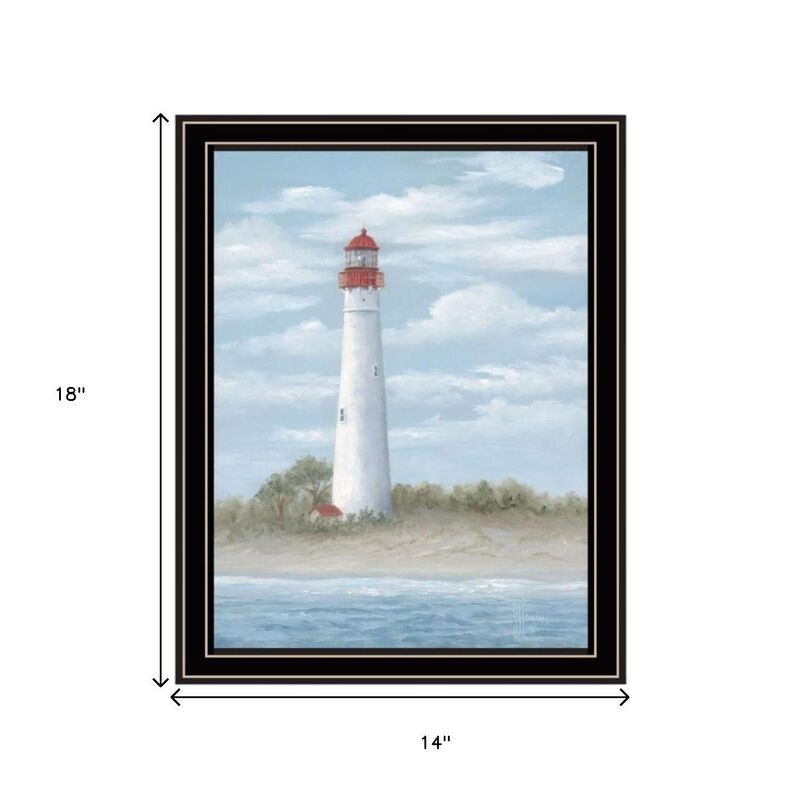 HomeRoots Set Of Two Cape May Lighthouse And Palm Trees Black Framed Wall Art image number 4