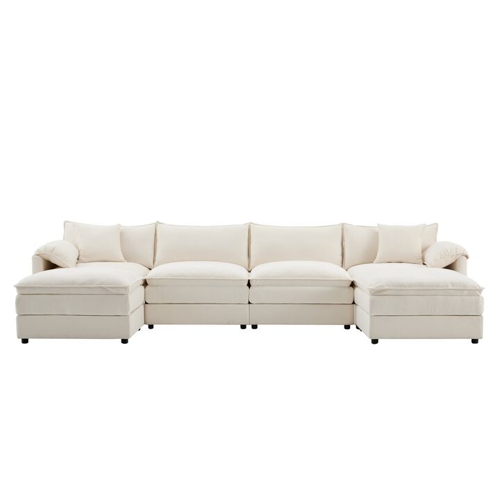 Fincep U-Shaped Modular Cloud Sectional Sofa
