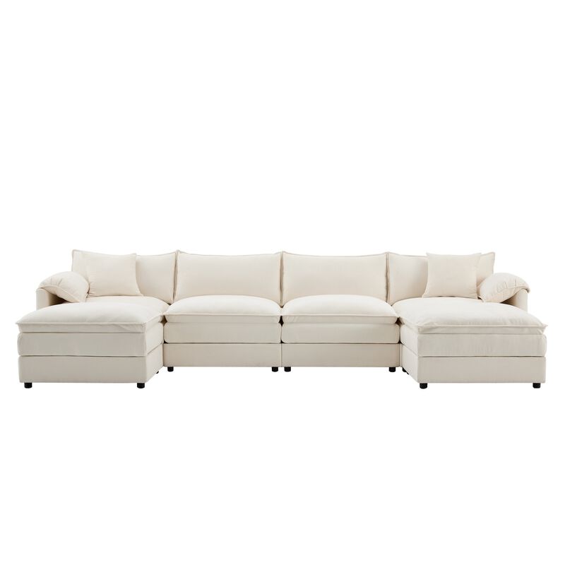 Fincep U-Shaped Modular Cloud Sectional Sofa image number 0