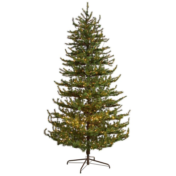 Nearly Natural 9-ft Vancouver Mountain Pine Artificial Christmas Tree with 750 Clear Lights and 2583 Bendable Branches