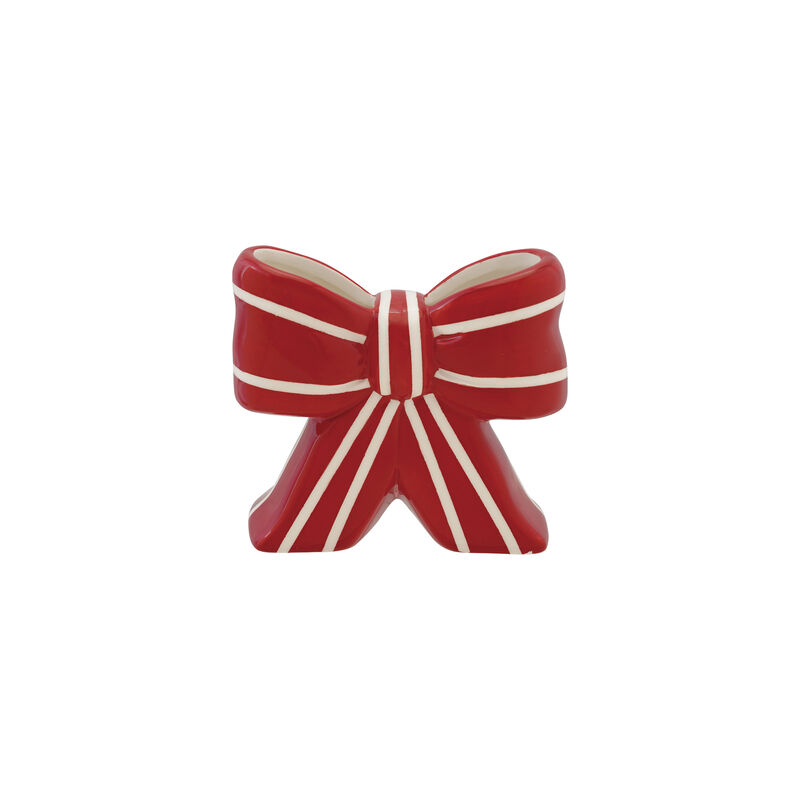 Red & White Dolomite Bow Vase image number 0