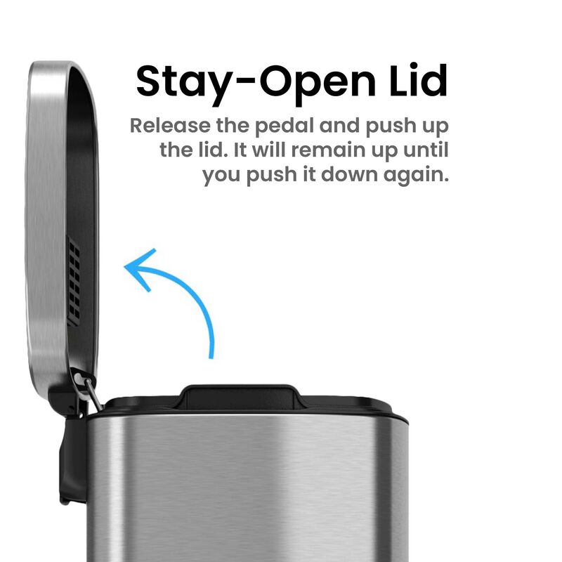 iTouchless 8 Gallon / 30 Liter SoftStep Step Pedal Trash Can