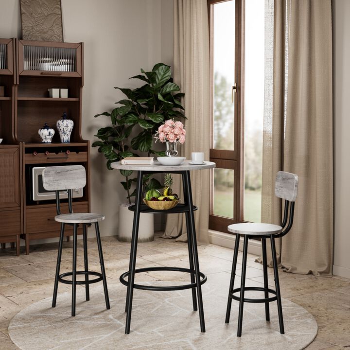 Shroce 3‑Piece Industrial Bar Table Set