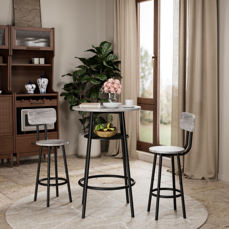 Shroce 3‑Piece Industrial Bar Table Set image number 1