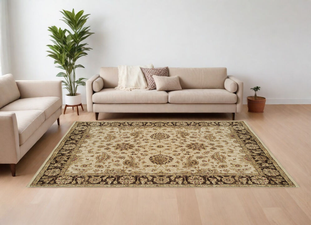 HomeRoots Wool Oriental Hand Knotted Area Rug