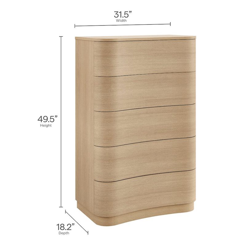 Mirae 5-Drawer Curved Dresser Chest of Drawers image number 1