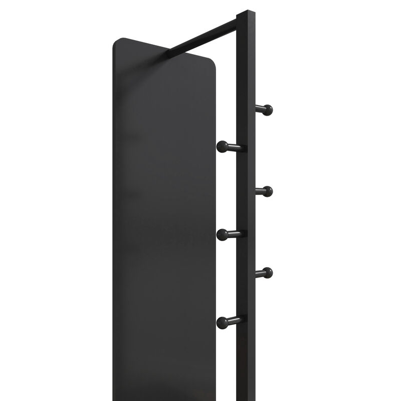 ELEMENT ACE 360&deg; Rotating Multifunctional Full Length Mirror with Hook Storage Rack Coat Rack Solid Wood Floor Mirror for Bedroom Living Room Cloakroom Space Saving image number 8