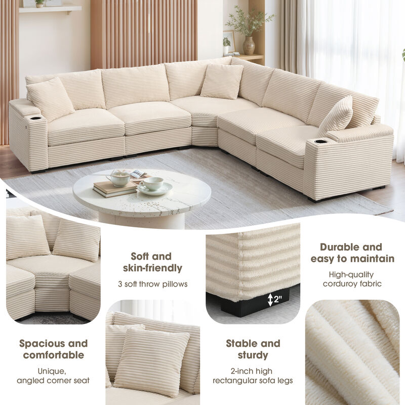 Merax Convertible L Shaped Sectional Sofa