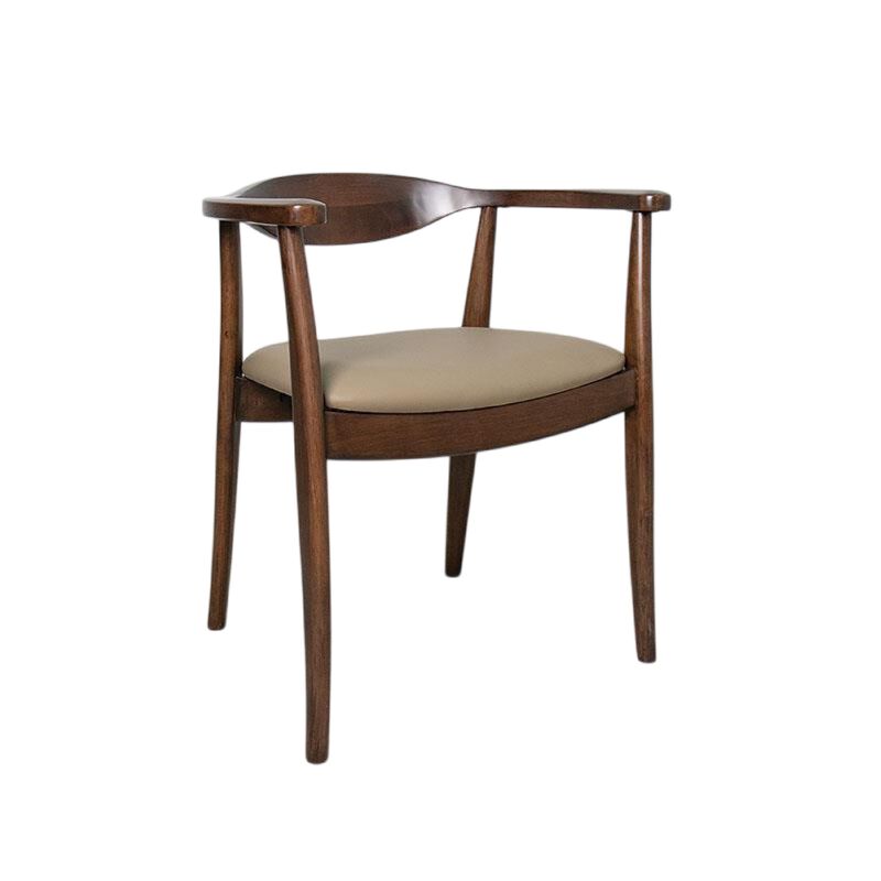 Niva Dining Side Chair Set of 2, Modern Armchairs, Brown Rubberwood