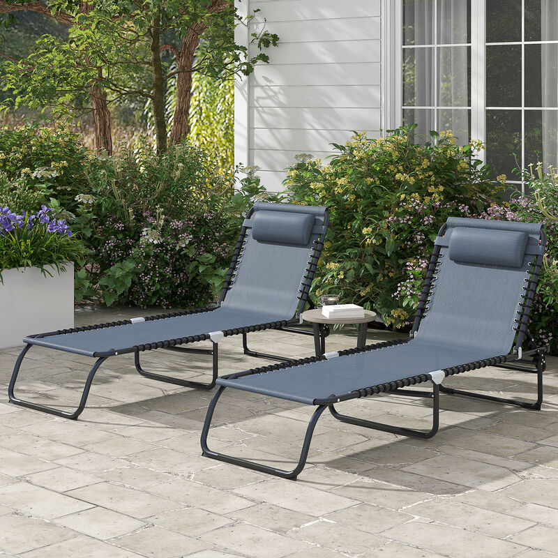Hivvago 2 Adjustable Folding Chaise Lounge Chairs image number 1