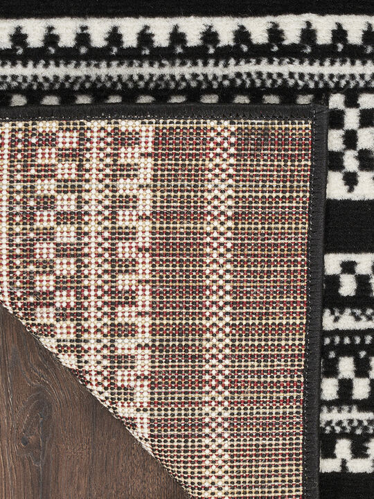 Grafix GRF41 Black/White 2'3" x 7'6" Rug