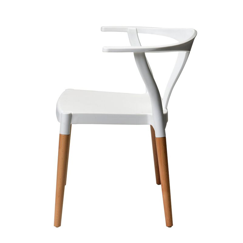Commerical Seating Products Mid Century Modern White Dining Chairs