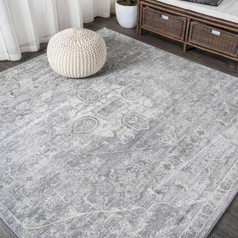 Friv Modern Persian Vintage Medallion Square Area Rug